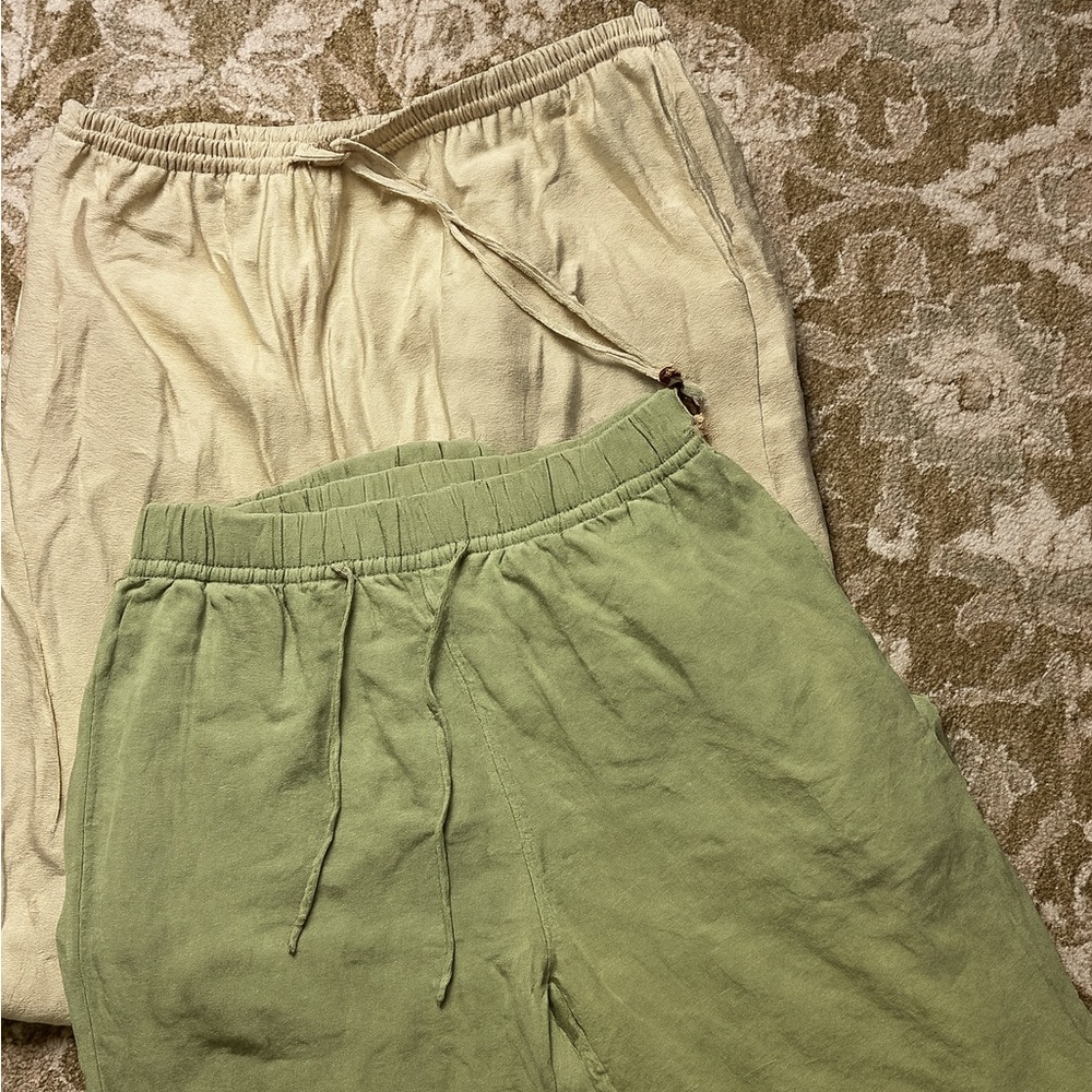 H&M Cream and green Pants